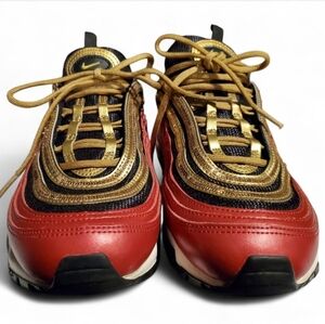 Nike Air Max 97 Red and Gold Sneakers Women's Size 9